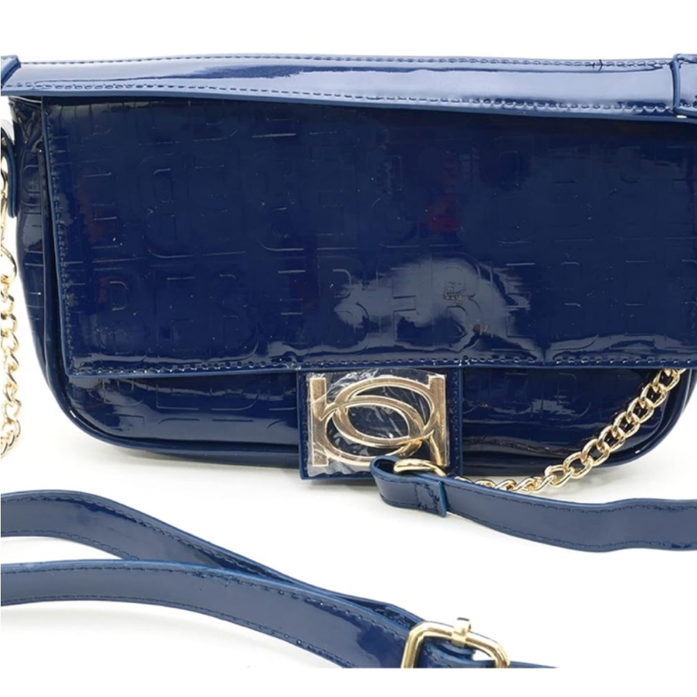 Bebe Alexander Patent Cross Body Black Bag